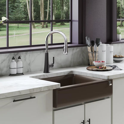 Kohler 29-3/4" undermount single-bowl farmhouse kitchen sink with short apron