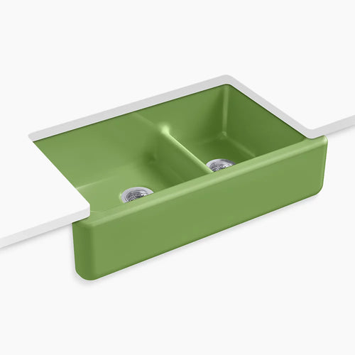 Kohler Smart Divide® 35-3/4" undermount double-bowl farmhouse kitchen sink