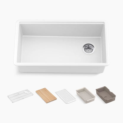 Kohler 32-1/2" undermount single-bowl workstation kitchen sink
