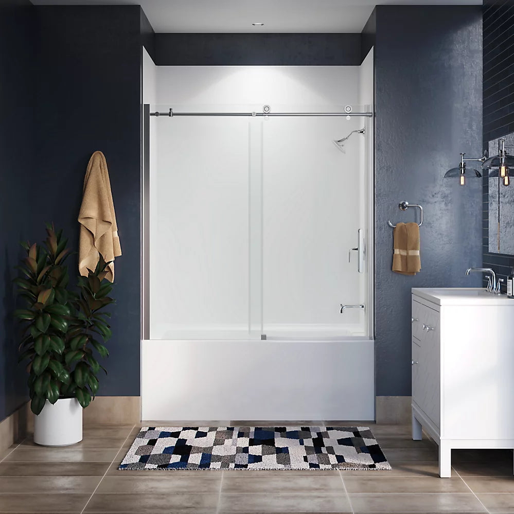 Kohler 62" H sliding bath door with 3/8"-thick glass