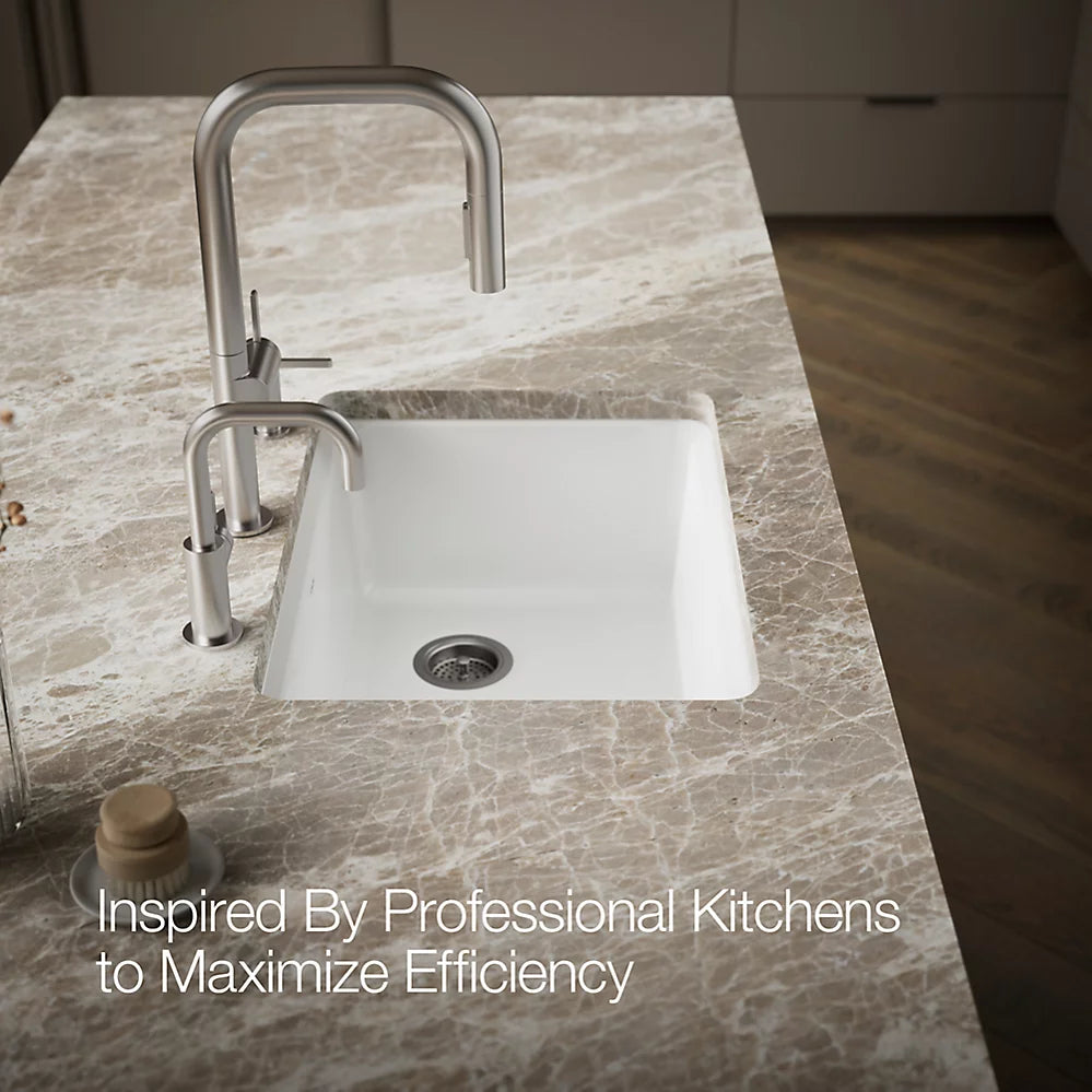 Kohler Riverby® 27" undermount single-bowl workstation kitchen sink