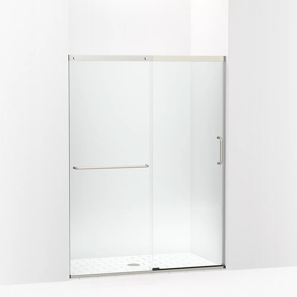 Kohler Sliding shower door, 70-1/2" H x 50-1/4 - 53-5/8" W, with 1/4" thick Crystal Clear glass