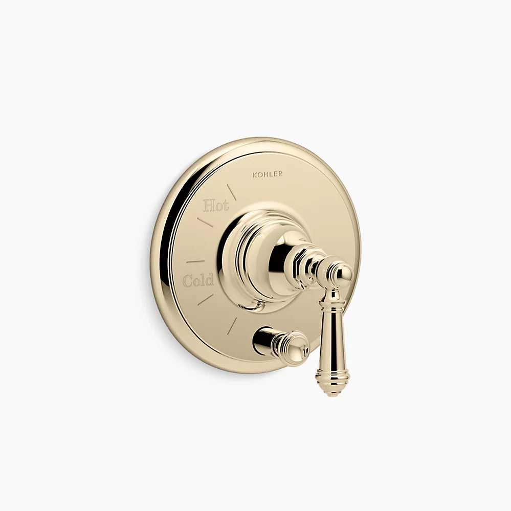 Kohler Rite-Temp® valve trim with push-button diverter and lever handle
