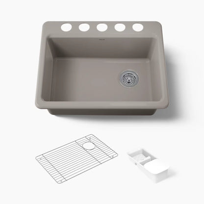 Kohler Riverby® 27" undermount single-bowl workstation kitchen sink