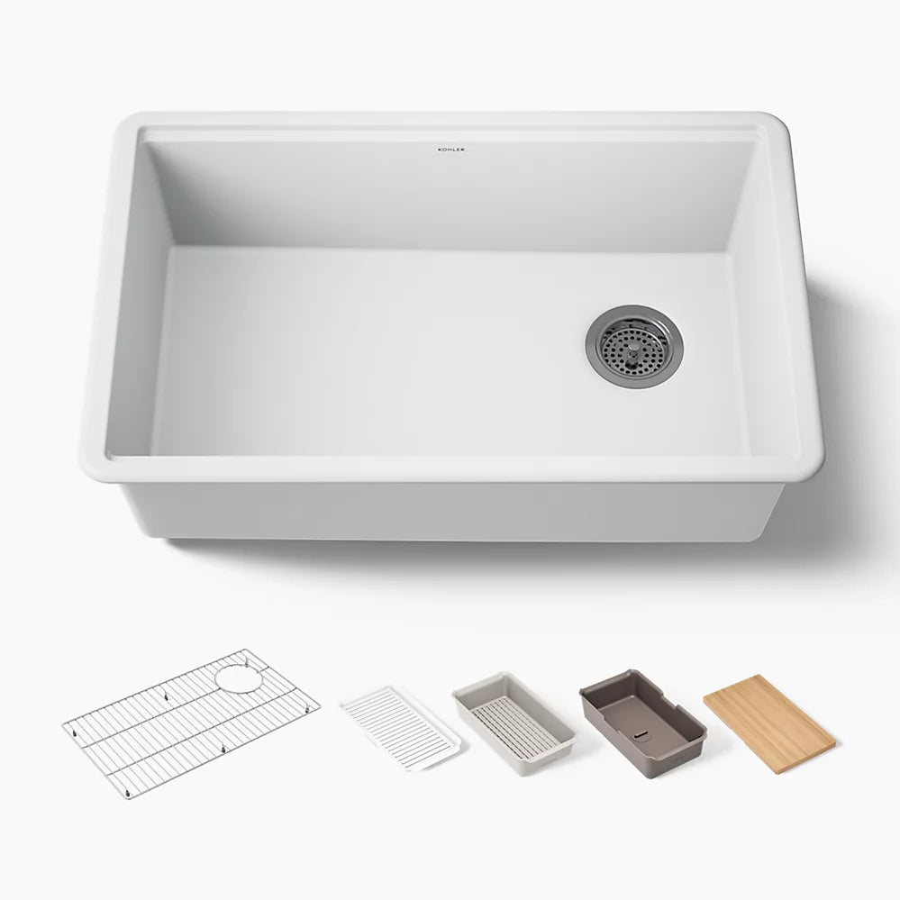 Kohler Billings® 29" undermount single-bowl workstation kitchen sink