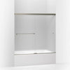 Kohler Sliding bath door, 55-1/2" H x 56-5/8 - 59-5/8" W, with 1/4" thick Frosted glass