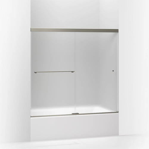 Kohler Sliding bath door, 55-1/2" H x 56-5/8 - 59-5/8" W, with 1/4" thick Frosted glass