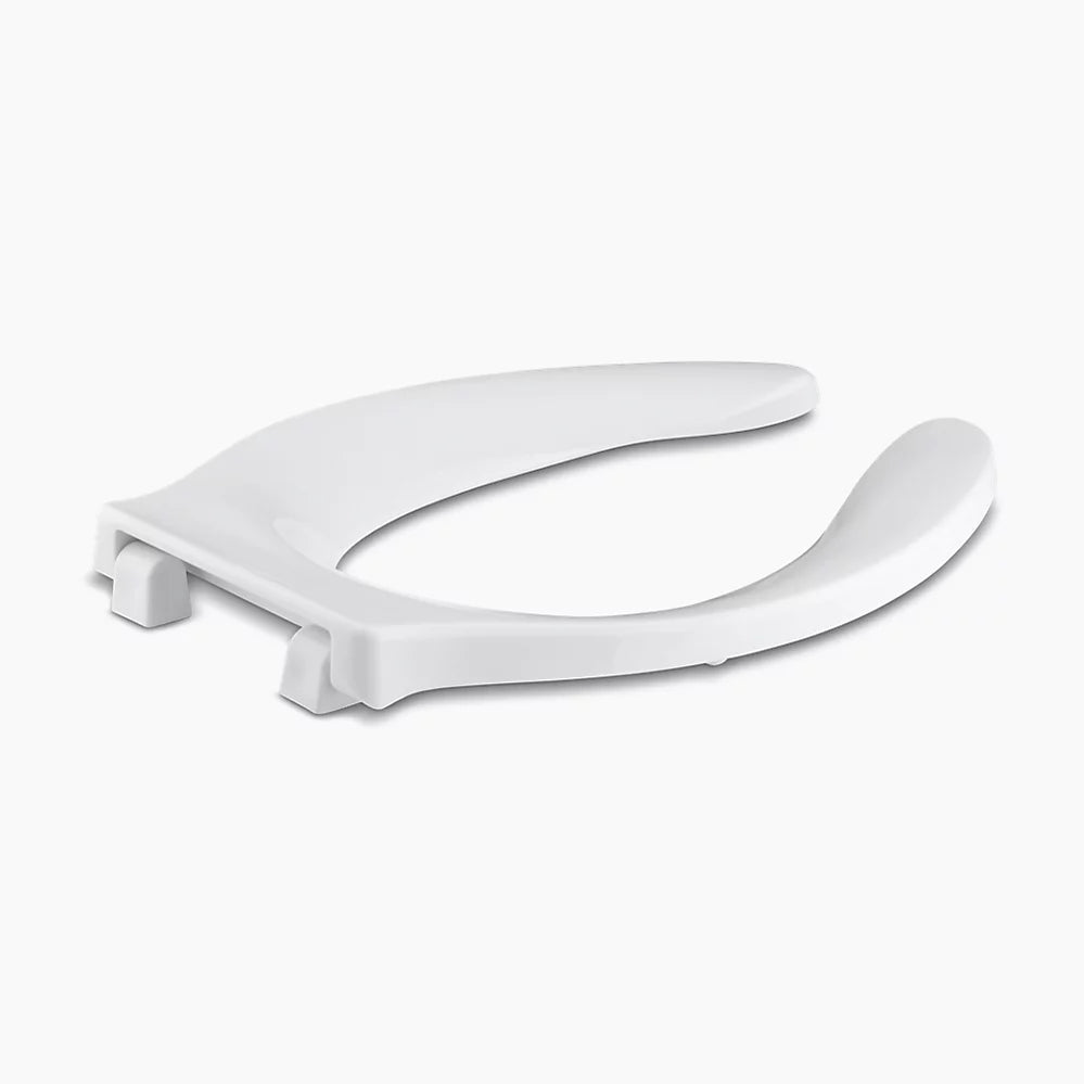Kohler Elongated toilet seat with integrated handle and self-sustaining check hinge