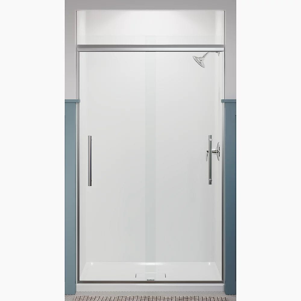 Kohler Frameless sliding shower door, 79-1/16" H x 44-5/8 - 47-5/8" W, with 5/16" thick Crystal Clear glass