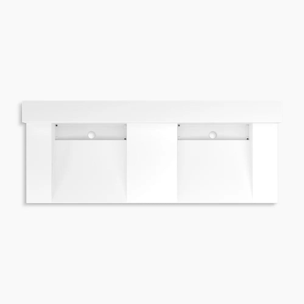 Kohler 60" wall-mount basin lavatory system with backsplash