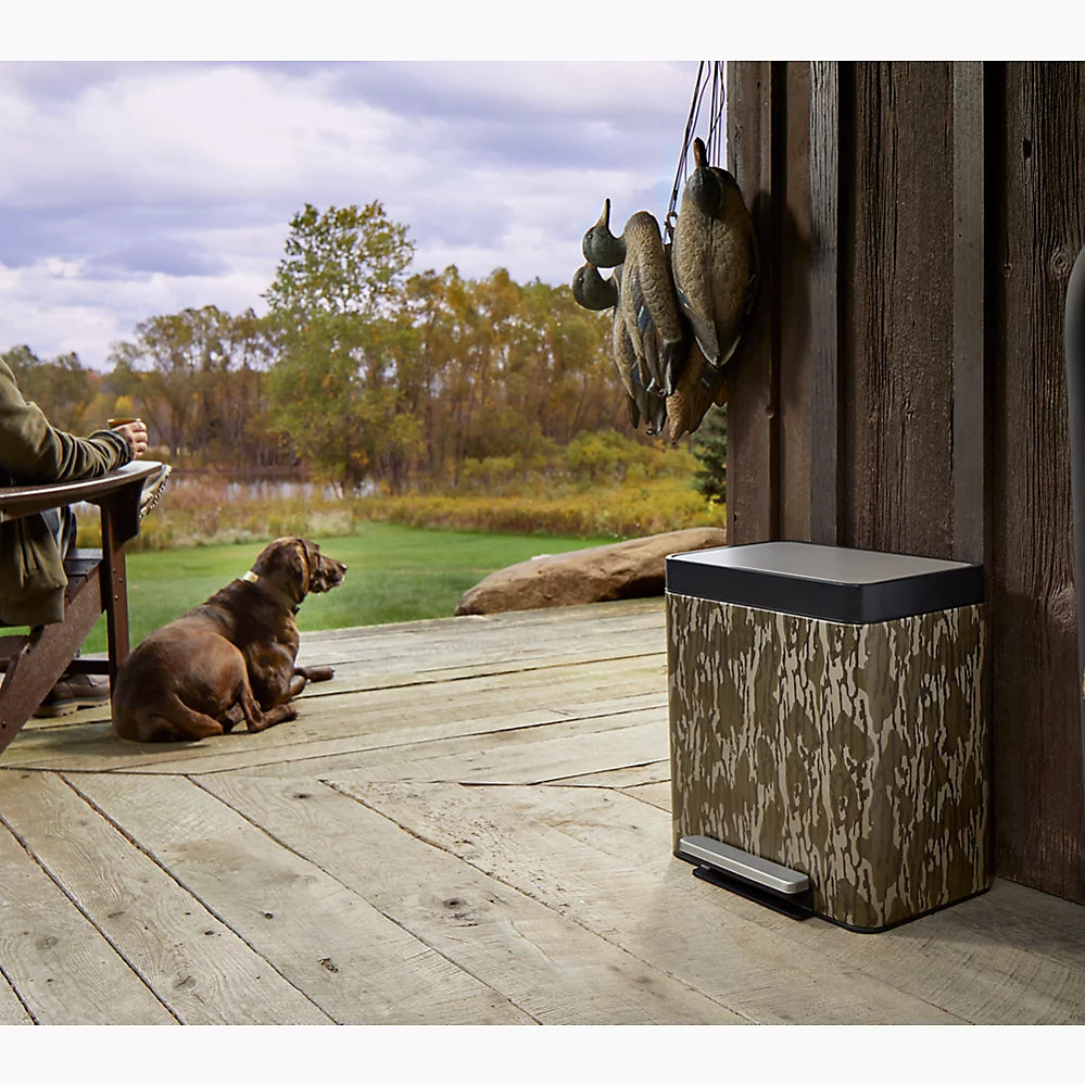Kohler 8-gallon stainless steel step trash can
