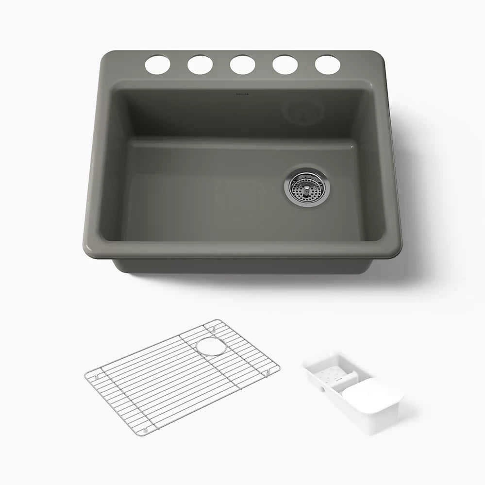 Kohler Riverby® 27" undermount single-bowl workstation kitchen sink