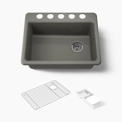 Kohler Riverby® 27" undermount single-bowl workstation kitchen sink