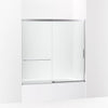 Kohler Sliding bath door, 56-3/4" H x 56-1/4 - 59-5/8" W with heavy 5/16" thick Crystal Clear glass