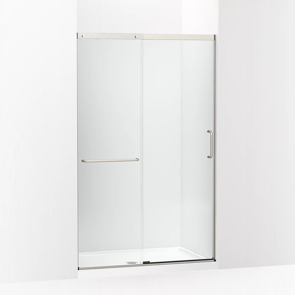 Kohler Sliding shower door, 75-1/2" H x 44-1/4 - 47-5/8" W, with heavy 5/16" thick Crystal Clear glass