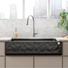 Kohler 34" undermount single-bowl farmhouse kitchen sink with faceted design