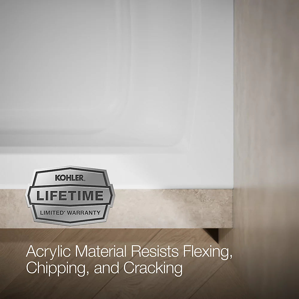 Kohler Archer 60" x 30" alcove bath, left drain