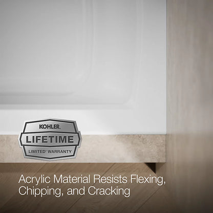 Kohler Archer 60" x 30" alcove bath, left drain