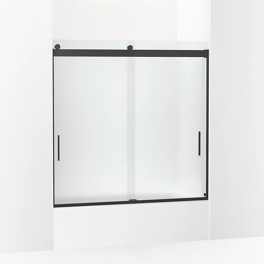 Kohler Sliding bath door, 59-3/4" H x 56-5/8 - 59-5/8" W, with 1/4" thick Frosted glass