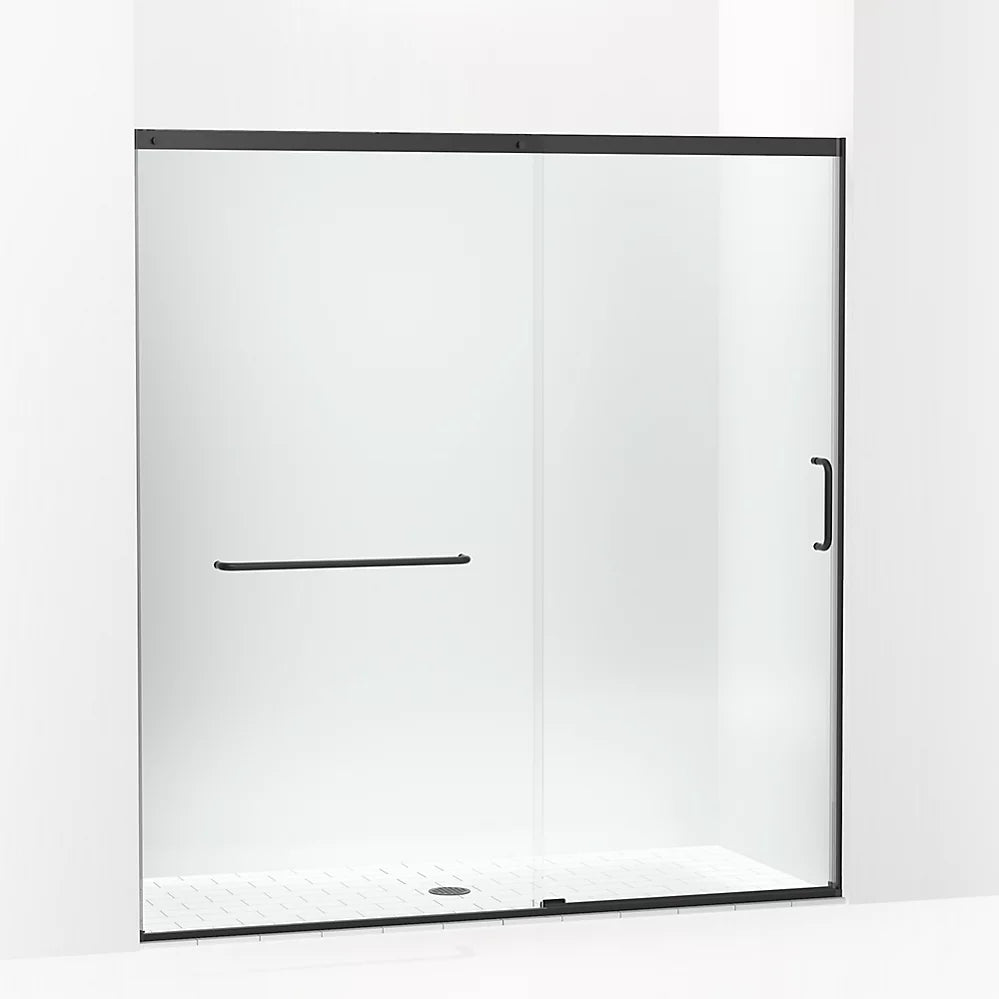 Kohler Sliding shower door, 75-1/2" H x 68-1/4 - 71-5/8" W, with heavy 5/16" thick Crystal Clear glass