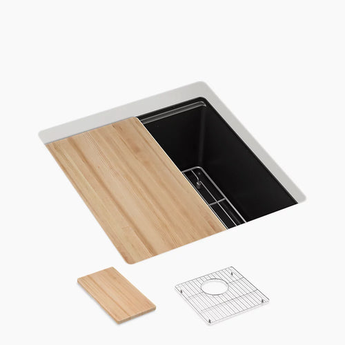 Kohler 18" undermount bar sink with accessories