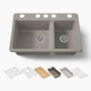 Kohler Riverby® 33" undermount double-bowl workstation kitchen sink