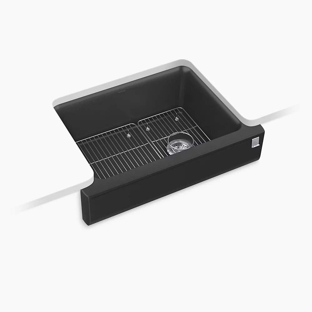 Kohler 29-3/4" undermount single-bowl farmhouse kitchen sink with short apron