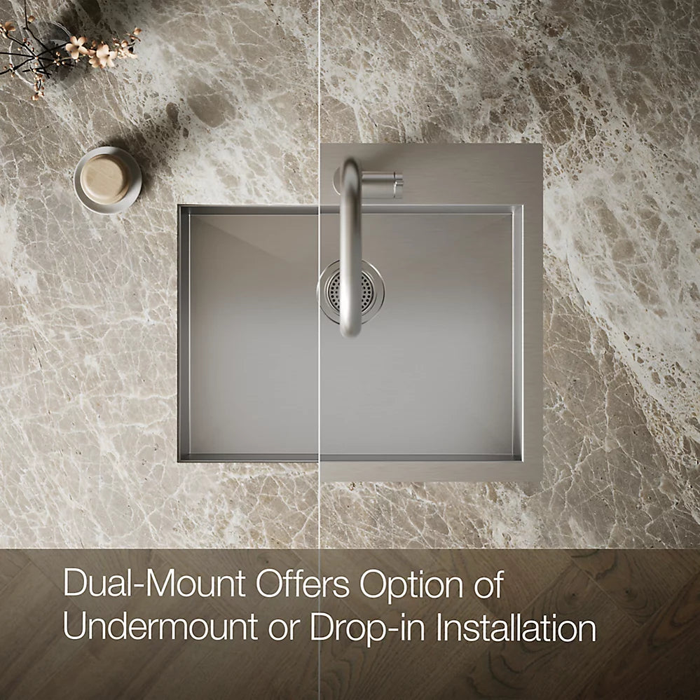 Kohler Vault™ 25" top-/undermount single-bowl kitchen sink