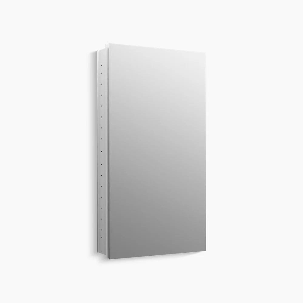 Kohler 20-1/8" W x 36-1/8" H aluminum single-door medicine cabinet with 170 degree hinge