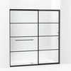 Kohler Sliding shower door, 75-1/2" H x 68-1/4 - 71-5/8" W, with heavy 5/16" thick Frosted glass with rectangular grille pattern