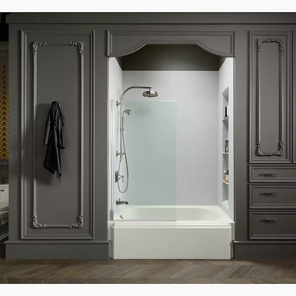 Kohler Bath screen, 56-15/16" x 32" W with 1/4" thick Crystal Clear glass and square corner
