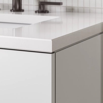 Kohler 24" wall-hung bathroom vanity cabinet with sink and quartz top