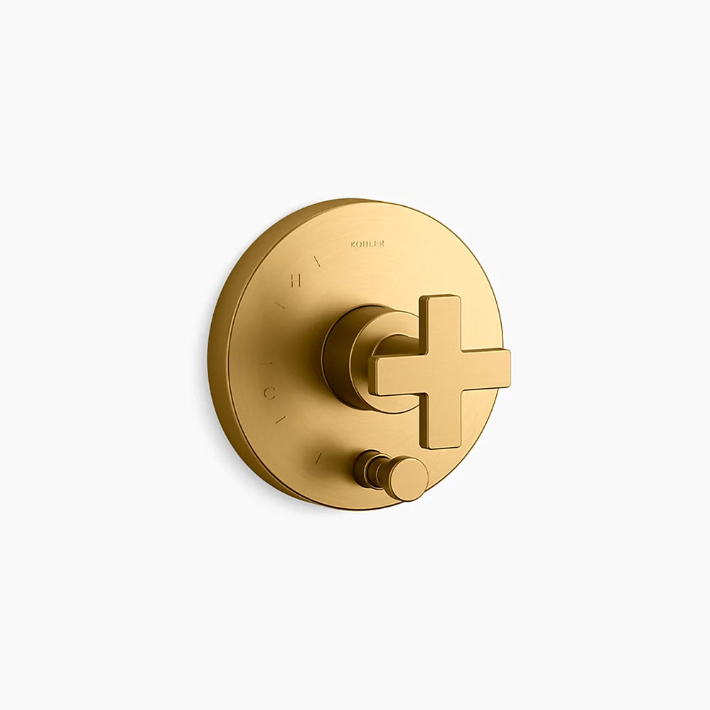 Kohler Rite-Temp® valve trim with push-button diverter and cross handle