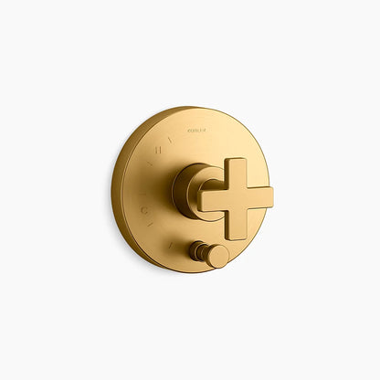 Kohler Rite-Temp® valve trim with push-button diverter and cross handle