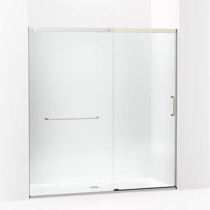 Kohler Sliding shower door, 75-1/2" H x 68-1/4 - 71-5/8" W, with heavy 5/16" thick Crystal Clear glass