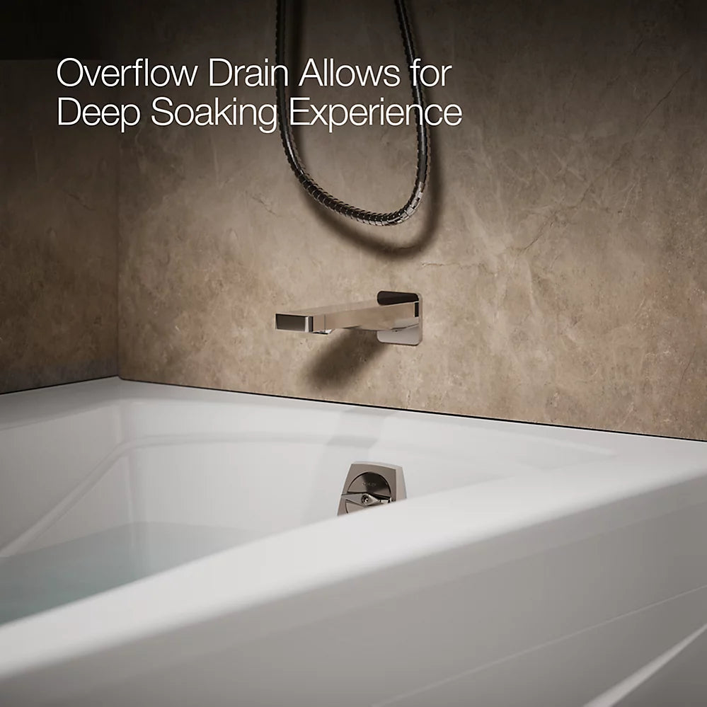 Kohler Mariposa Heated Bubblemassage Air Bath With Bask Heated Surface Right Drain 72 x 36-Inch Alcove Bathtub