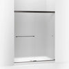 Kohler Sliding shower door, 70" H x 56-5/8 - 59-5/8" W, with 1/4" thick Frosted glass