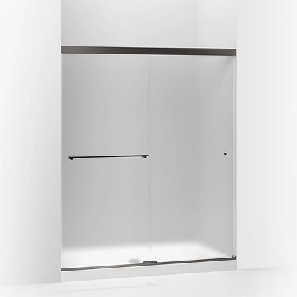 Kohler Sliding shower door, 70" H x 56-5/8 - 59-5/8" W, with 1/4" thick Frosted glass