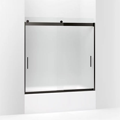 Kohler Sliding bath door, 59-3/4" H x 56-5/8 - 59-5/8" W, with 1/4" thick Frosted glass