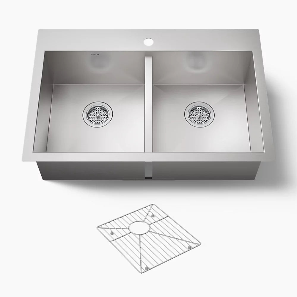 Kohler Vault™ 33" top-/undermount double-bowl kitchen sink