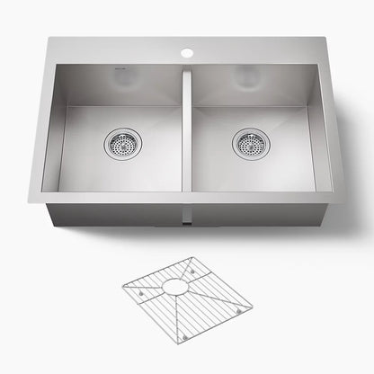 Kohler Vault™ 33" top-/undermount double-bowl kitchen sink