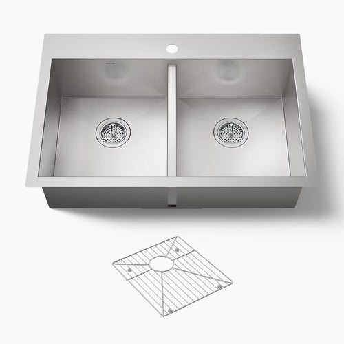 Kohler Vault™ 33" top-/undermount double-bowl kitchen sink