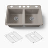 Kohler Riverby® 33" undermount double-bowl kitchen sink