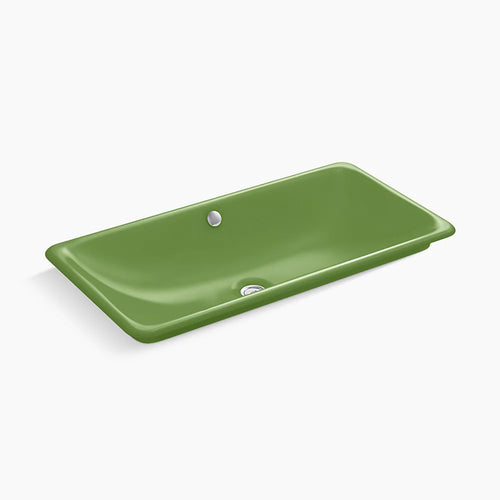 Iron Plains®33" oval drop-in/undermount/vessel bathroom sink with Biscuit painted underside