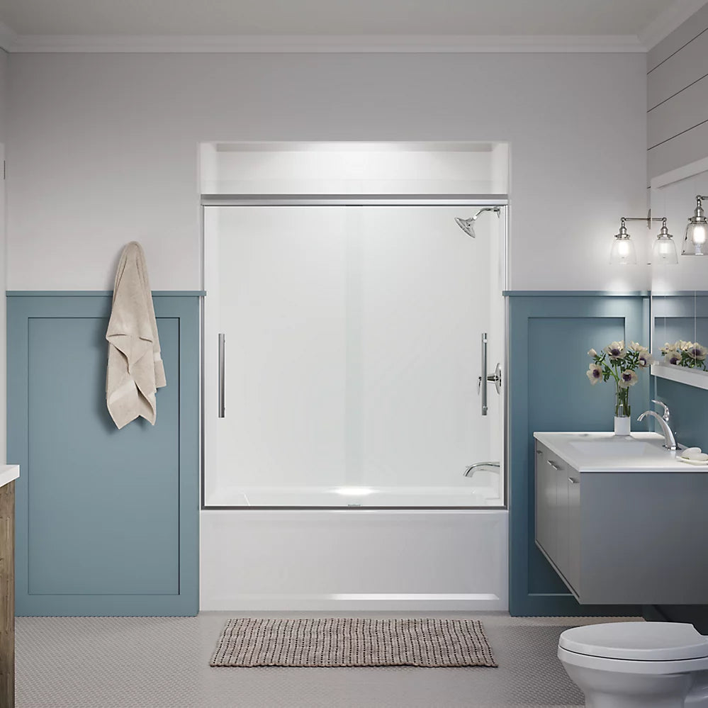 Kohler 63-9/16" H sliding bath door with 5/16"-thick glass