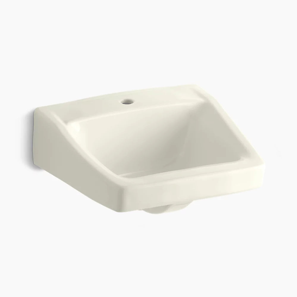 Kohler 19-1/4" x 17-1/4" wall-mount/concealed arm carrier bathroom sink with single faucet hole