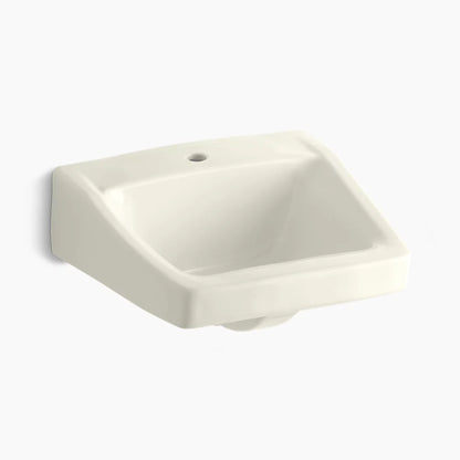Kohler 19-1/4" x 17-1/4" wall-mount/concealed arm carrier bathroom sink with single faucet hole