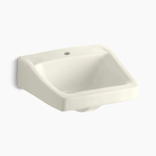 Kohler 19-1/4" x 17-1/4" wall-mount/concealed arm carrier bathroom sink with single faucet hole