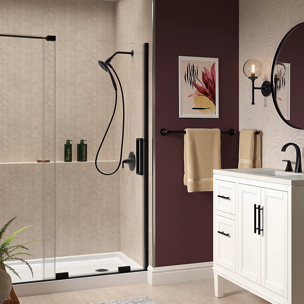 Kohler Sliding shower door, 71-3/4" H x 55-3/4 - 59-3/4" W, with 5/16" thick Crystal Clear glass