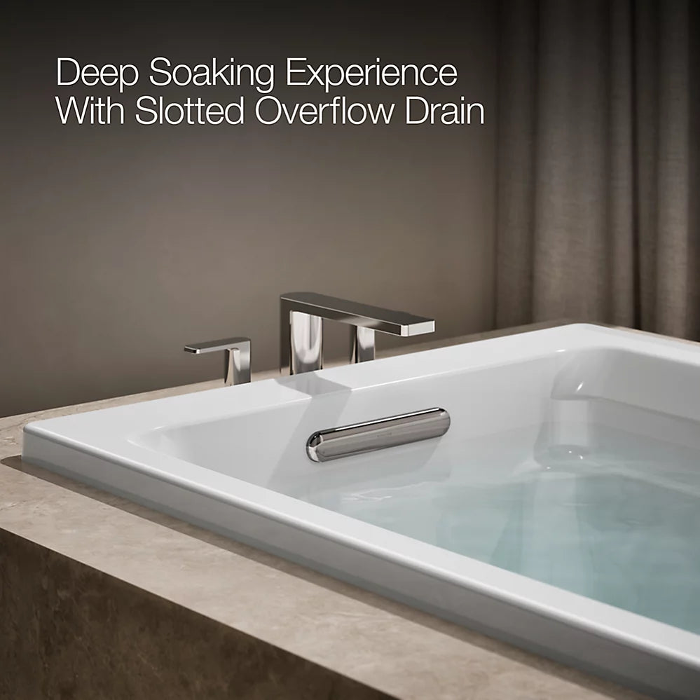 Kohler Archer Whirlpool Bath With Bask Heated Surface 66 x 32-Inch Drop-In Bathtub